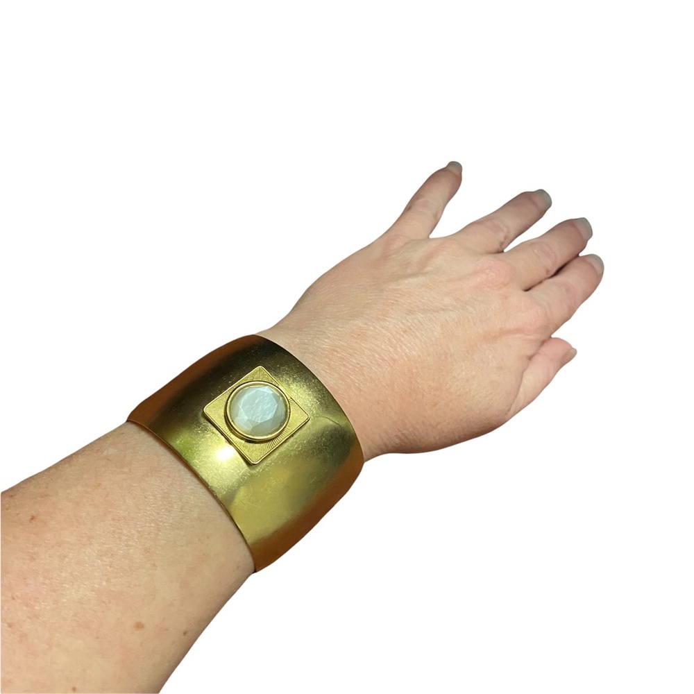 Vintage Allison Daniel Cuff Bracelet Gold Tone